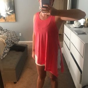 LuLuLemon- coral - side tie tank - medium